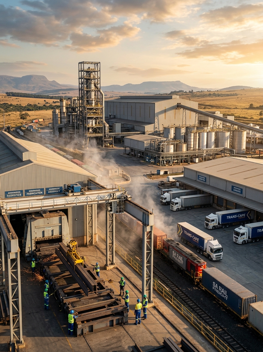 South African industrial site — fabrication, logistics and rail freight