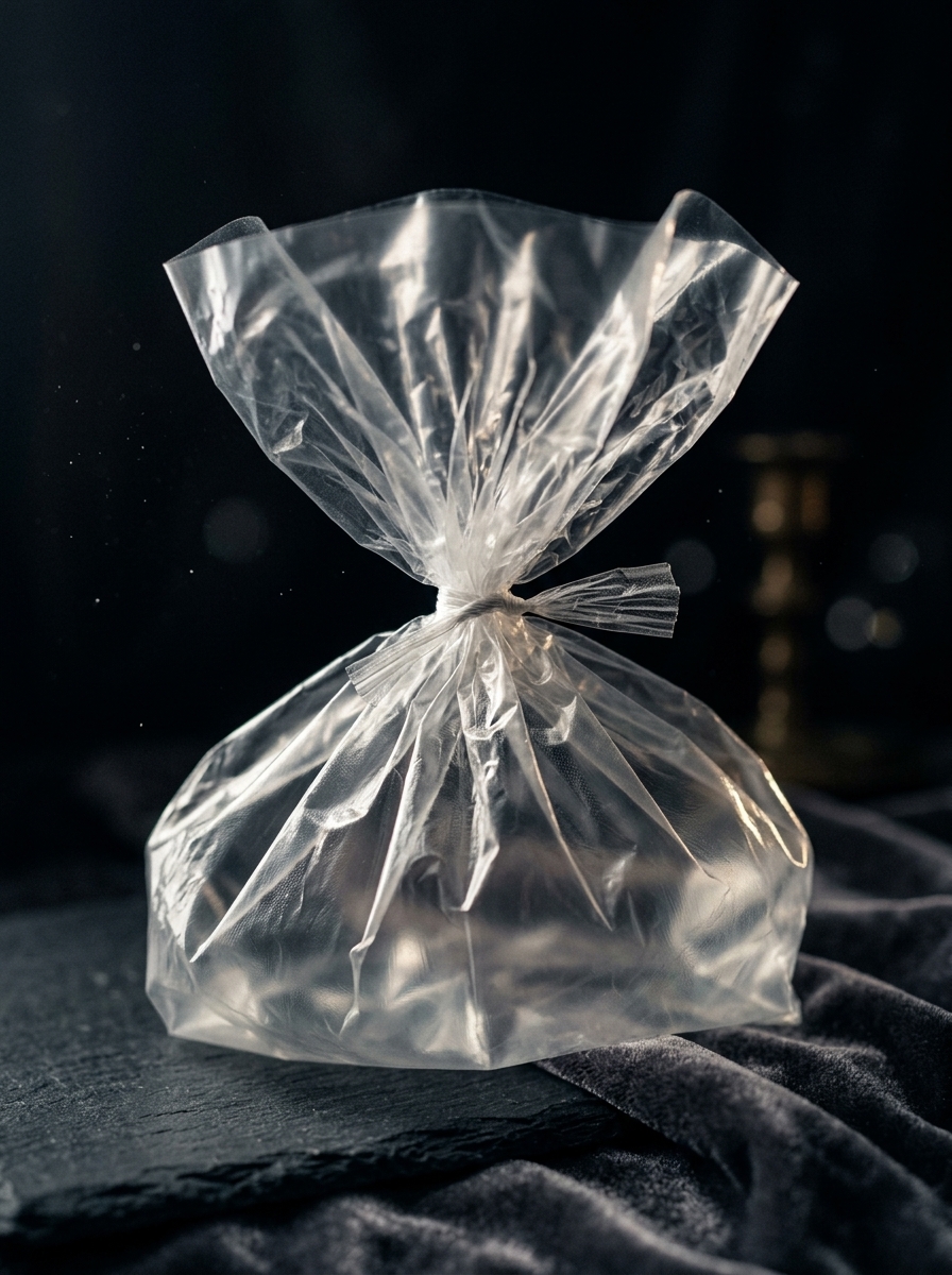Clear plastic gusset packaging bag