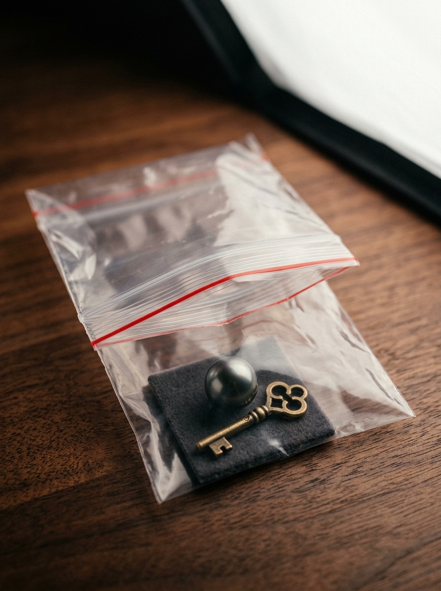 Small clear zip-lock grip-seal bag with red strip
