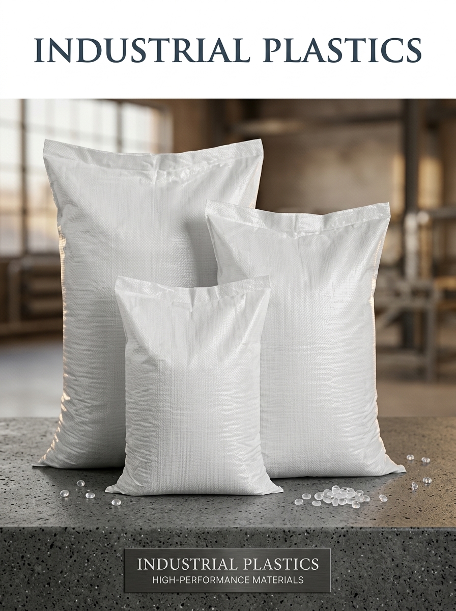 Woven polypropylene industrial bulk sacks in three sizes